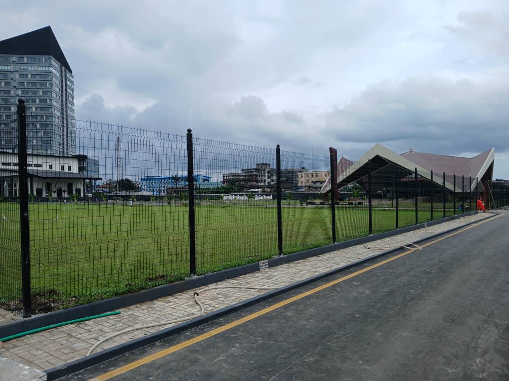 Completed Brical Metals welded-mesh perimeter fencing installation