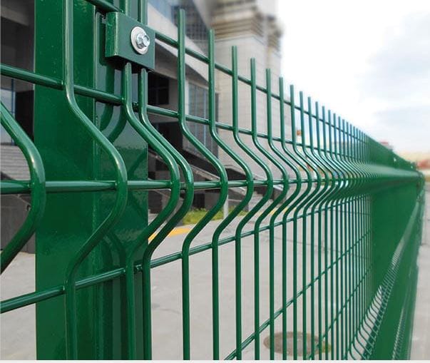 Close-up of welded mesh V-bend detail
